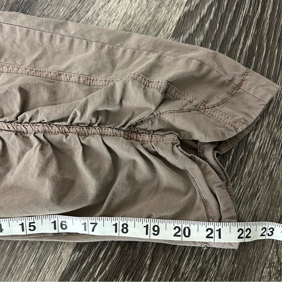 XCVI Wearables Iris Crop Pants XL Ruched Cropped Capri Pull On Tan Light Brown - Picture 12 of 14
